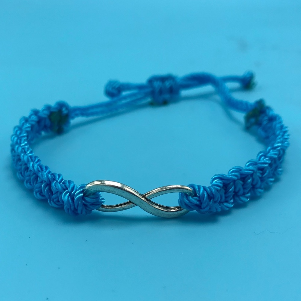 Infinity Blue Knotted Friendship Bracelet